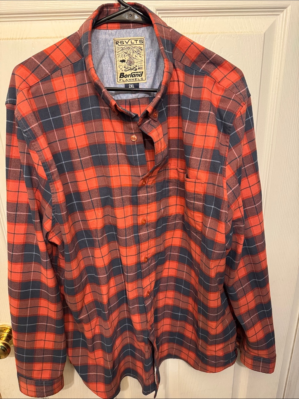 RSVLTS Red and Navy Plaid Button-Down Shirt - Picture 1 of 3